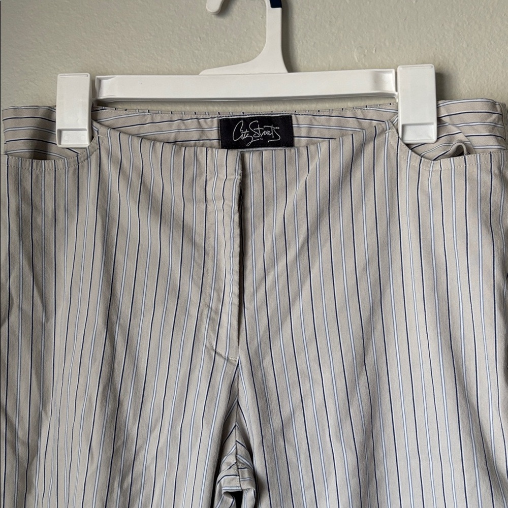 Y2k Striped Gray Capri Pants